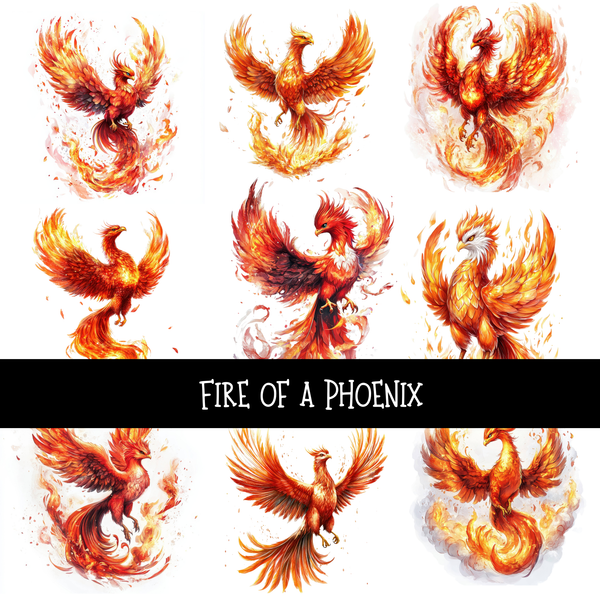 Fire of a phoenix UV DTF Decal sheets