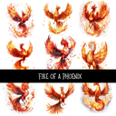 Fire of a phoenix UV DTF Decal sheets