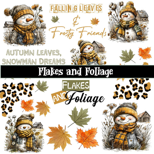 Flakes and Foliage UV DTF Decal Sheets
