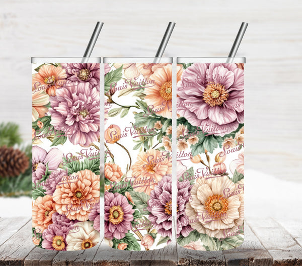 Floral Bougie Louis vinyl tumbler wraps