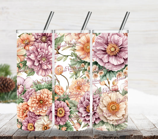 Floral Bougie Louis vinyl tumbler wraps