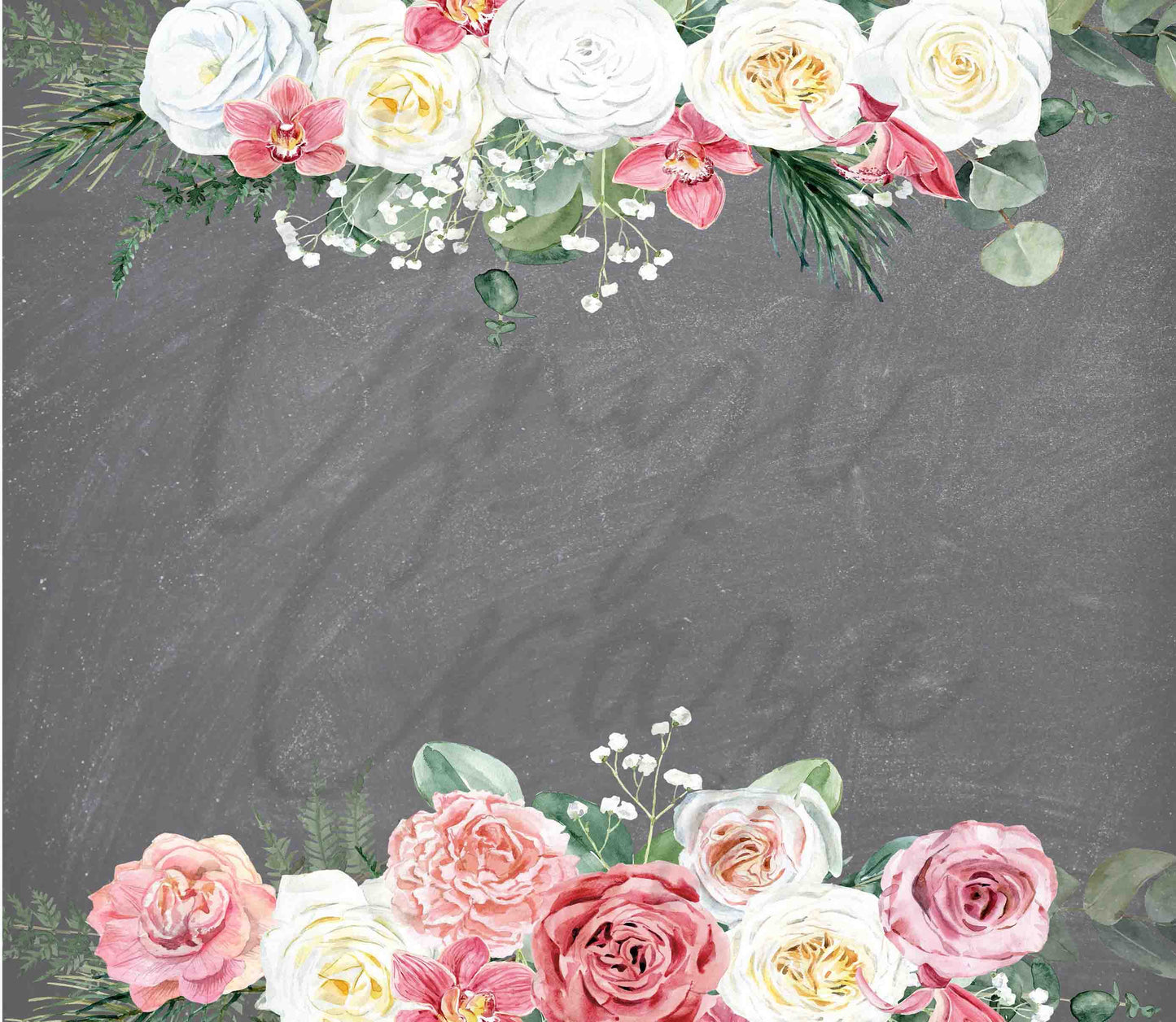 Floral Chalkboard - Adhesive Vinyl Wrap