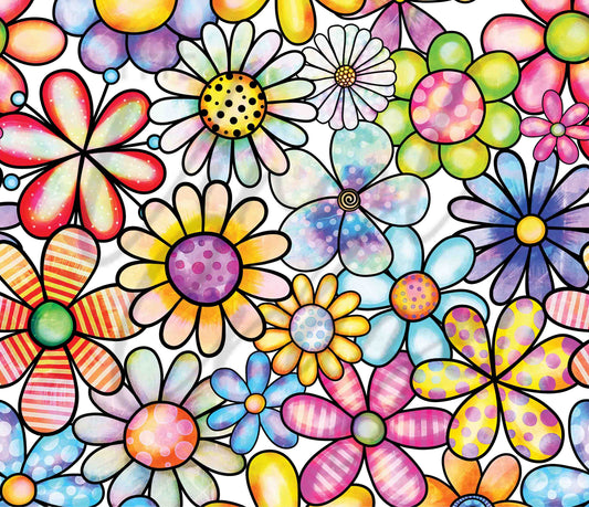 Floral Doodles - Adhesive Vinyl Wrap