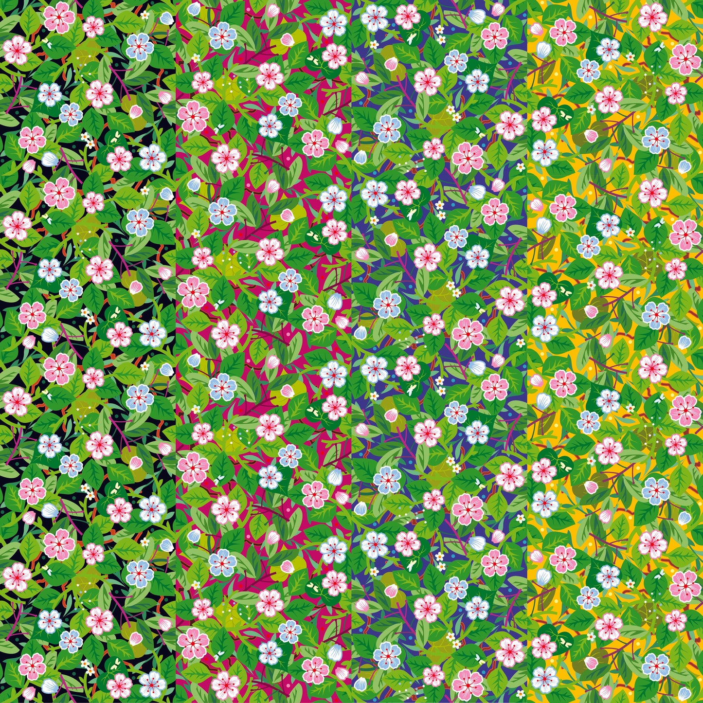 Floral Punch - Adhesive Vinyl 12x12 Sheets - 4 Pack