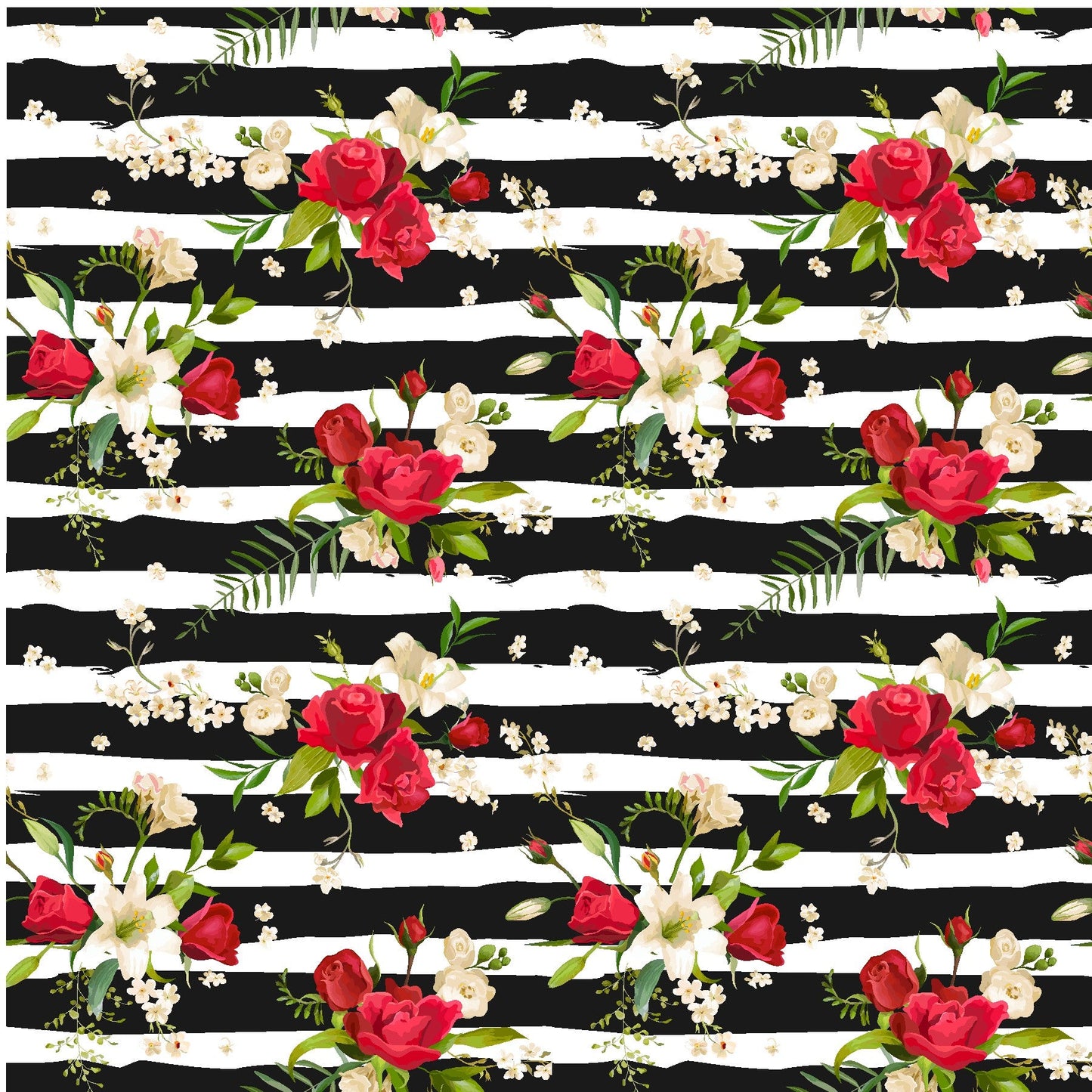 Floral Stripe - Adhesive Vinyl Sheets