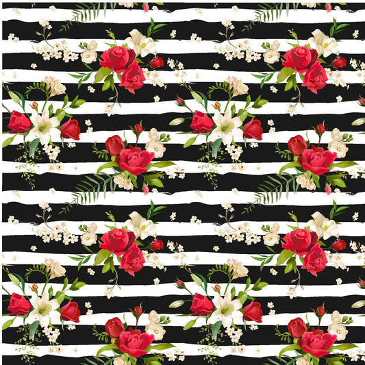 Floral Stripe - Adhesive Vinyl Sheets