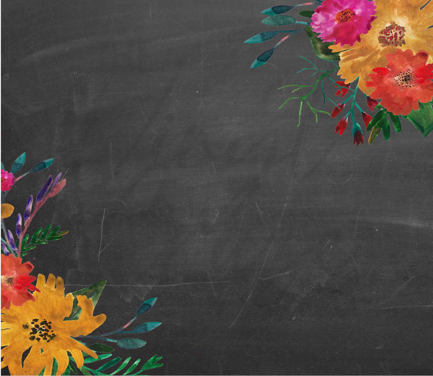 Floral Chalkboard - Adhesive Vinyl Wrap