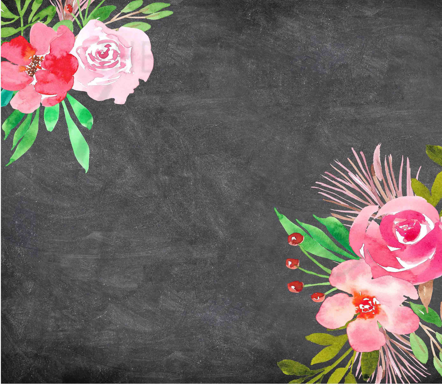 Floral Chalkboard - Adhesive Vinyl Wrap