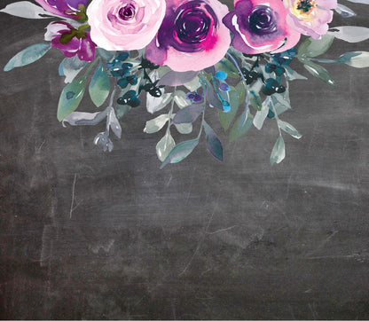 Floral Chalkboard - Adhesive Vinyl Wrap