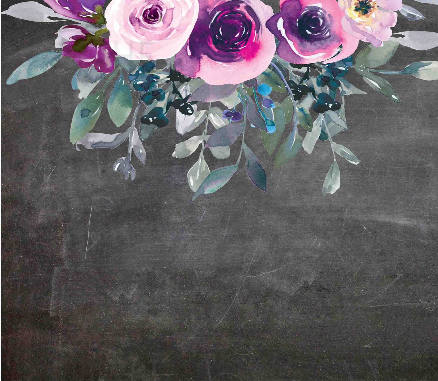 Floral Chalkboard - Adhesive Vinyl Wrap