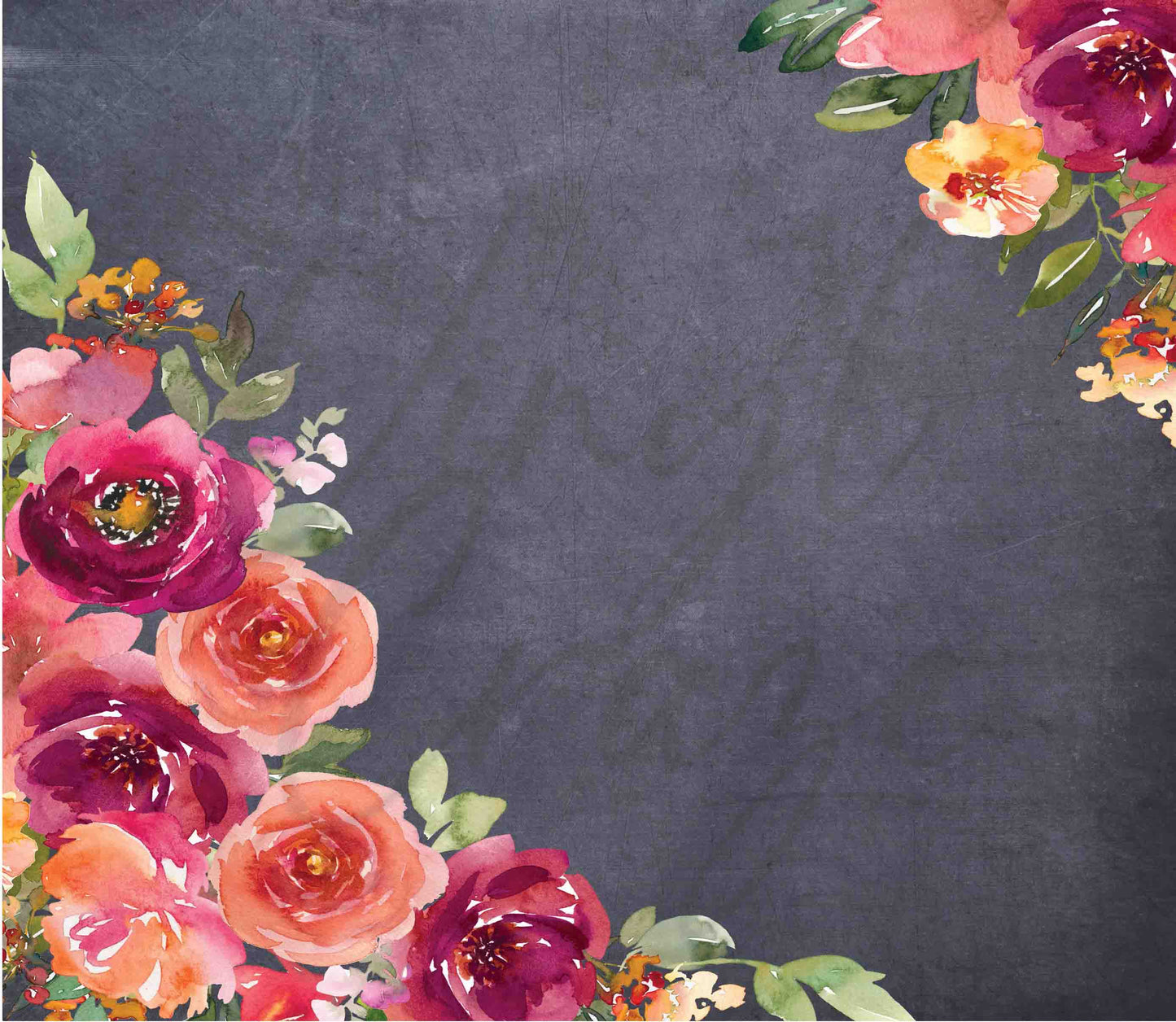 Floral Chalkboard - Adhesive Vinyl Wrap