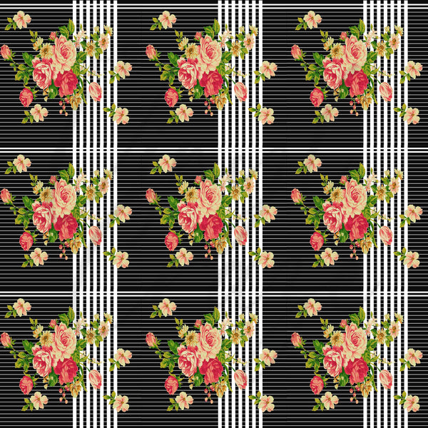 Floral and Stripes - Adhesive Vinyl 12x12 Sheets