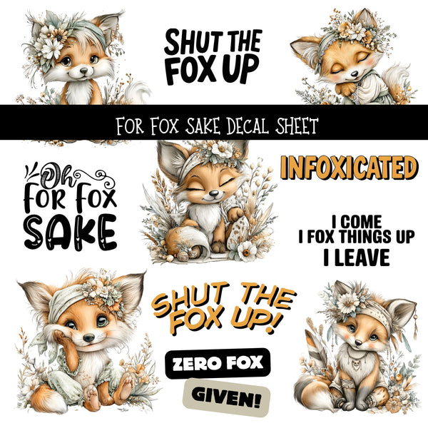 For Fox sake UV DTF Decal sheets