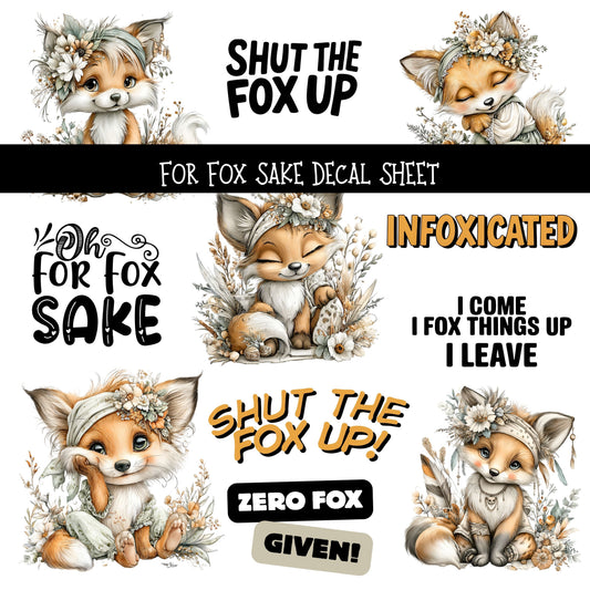 For Fox sake UV DTF Decal sheets