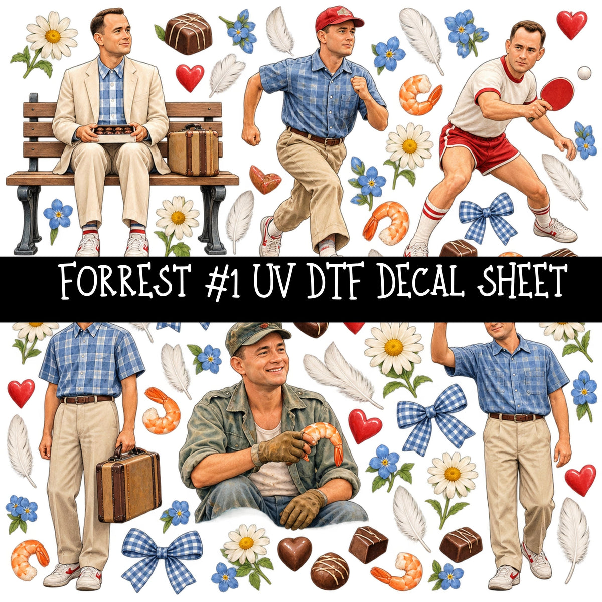 Forrest UV DTF Decal sheets 11 Designs available
