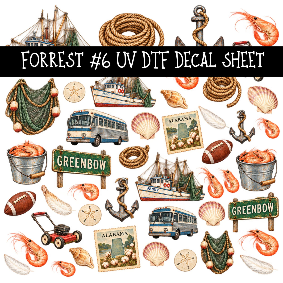 Forrest UV DTF Decal sheets 11 Designs available