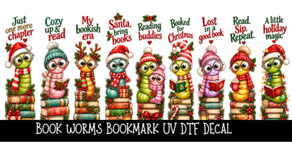 Book worms Bookmark UV DTF Decal sheet- 9 Designs