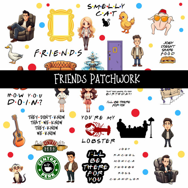 Friends Doodle Patchwork Set