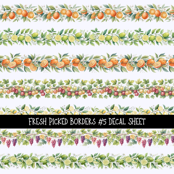 Fresh Picked Borders - Uv Dtf Decal Sheet