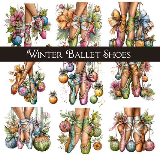 Winter Ballet Shoes -UVDTF Decal Sheets