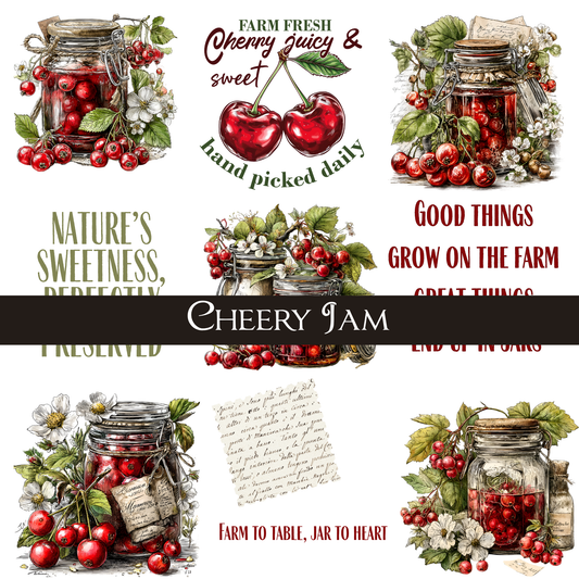 Cheery Jam -UVDTF Decal Sheets