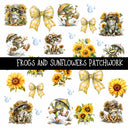 Frogs and Sunflowers Doodle Patchwork Set