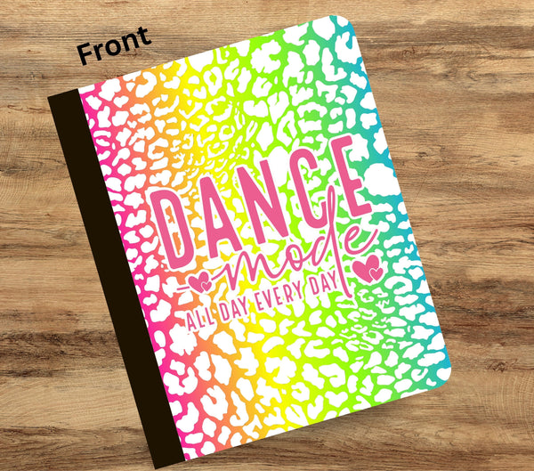 Dance Mode Leopard Neon vinyl composition notebook wrap