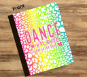 Dance Mode Leopard Neon vinyl composition notebook wrap