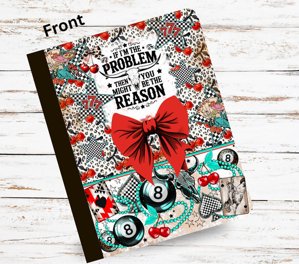 If I'm the problem leopard cherry notebook wrap (