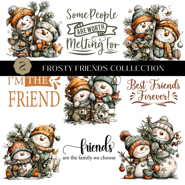 Frosty Friends Collection UV DTF Decal Sheets- 3 Designs