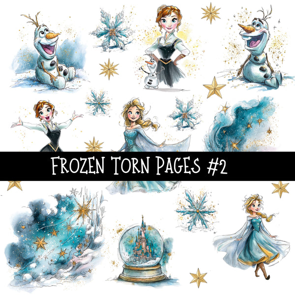 Frozen Torn Pages UV DTF Decal sheets 6 Designs available