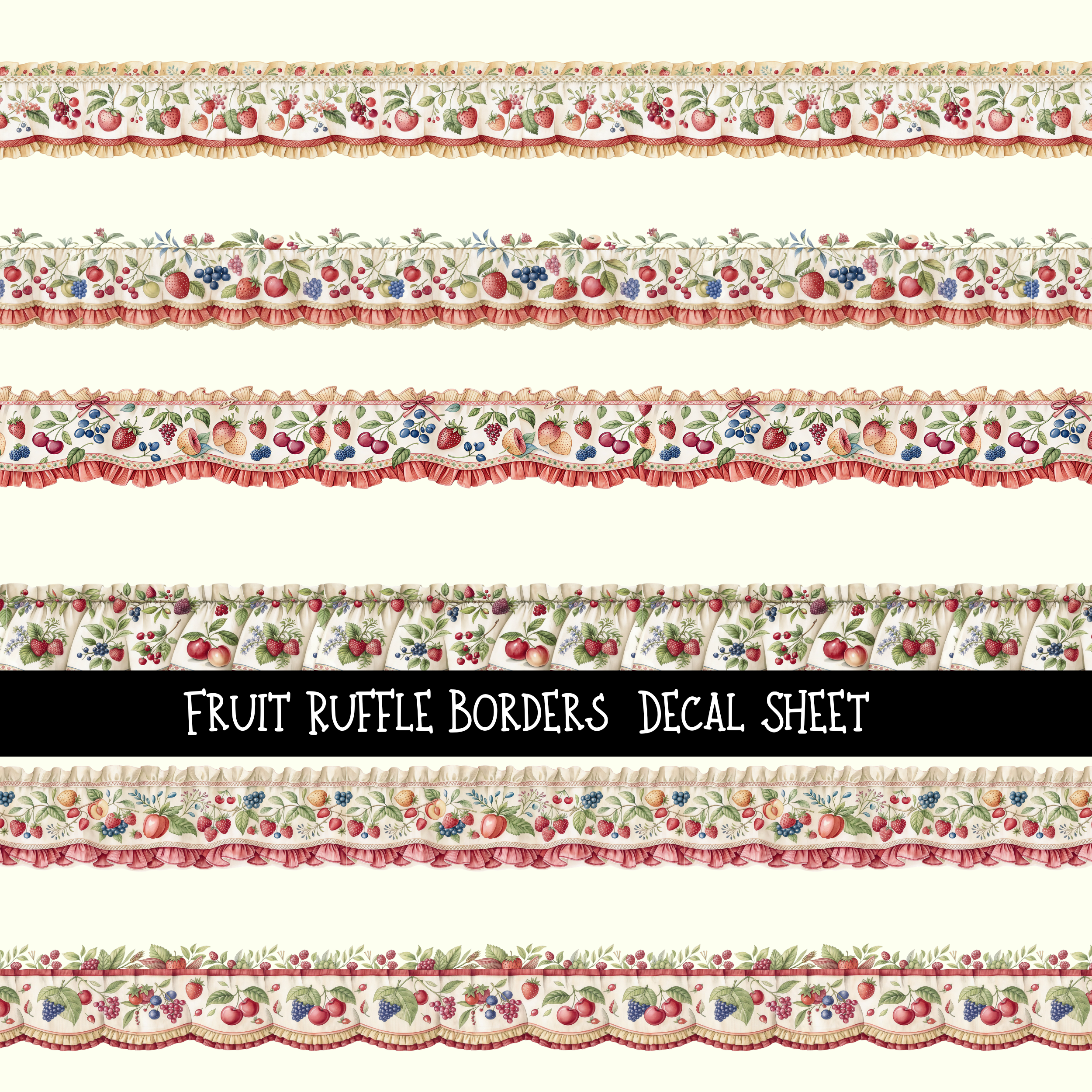 Fruit Ruffles Borders - Uv Dtf Decal Sheet – 3D Undercover