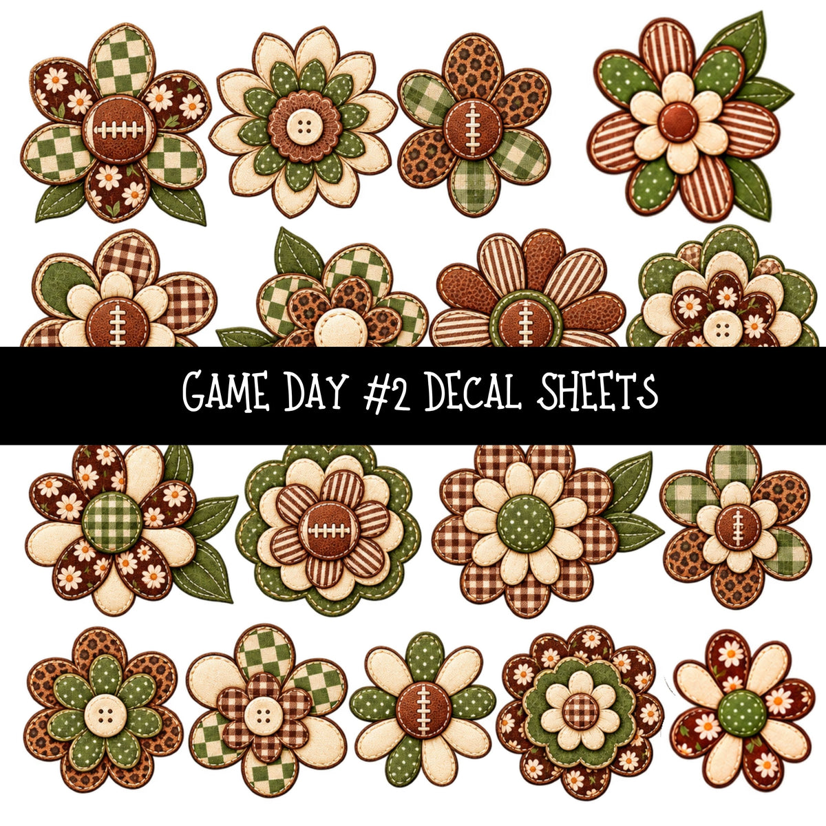 Game Day UV DTF Decal sheets 4 Designs available