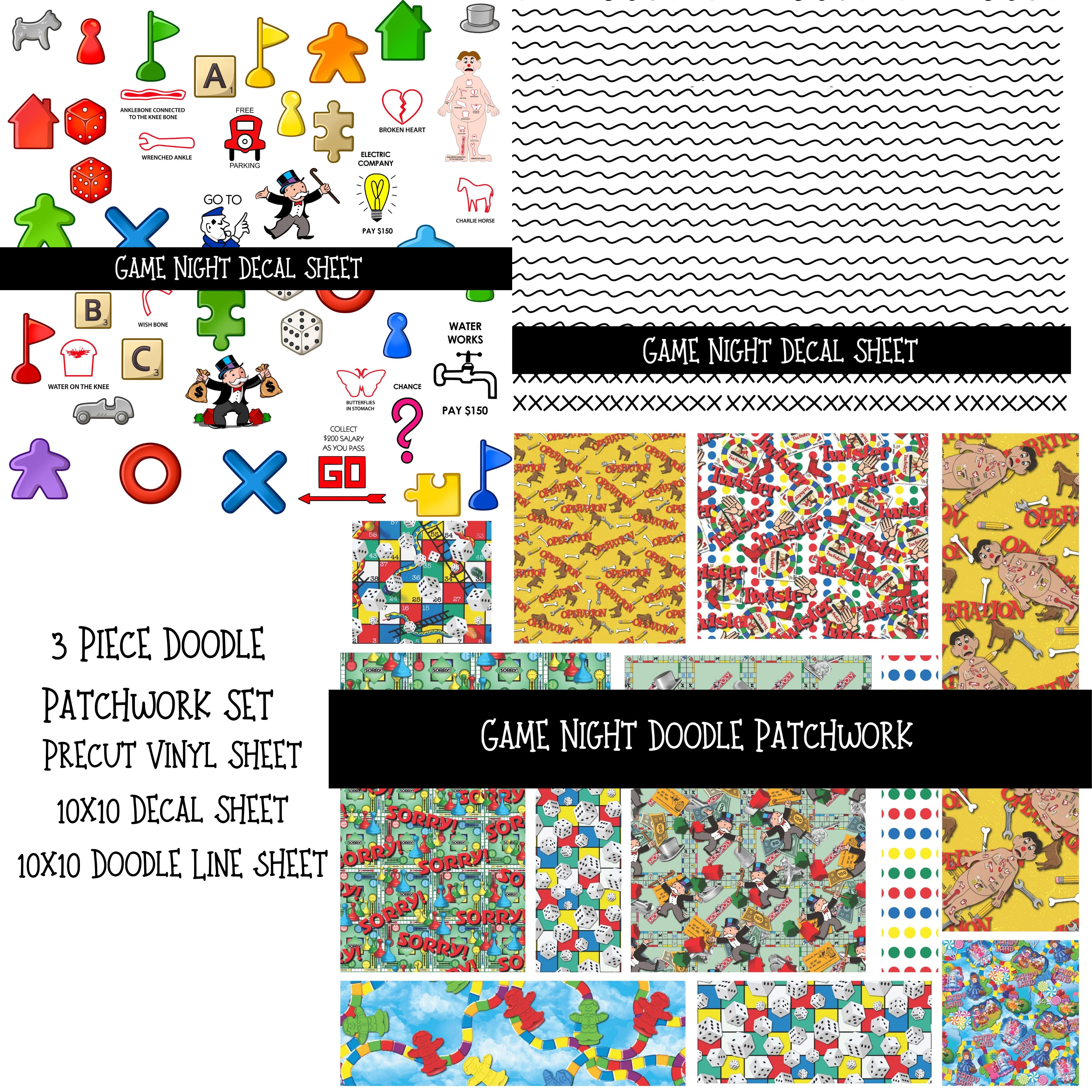 Game Night Doodle Patchwork Set – 3D Undercover