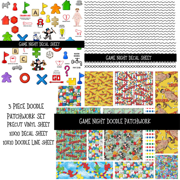 Game Night Doodle Patchwork Set