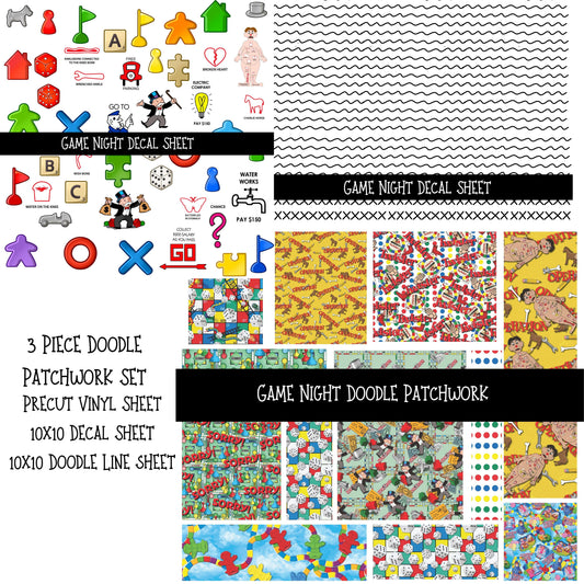 Game Night Doodle Patchwork Set