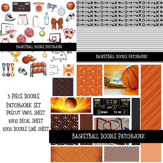 BasketBall Doodle Patchwork Set