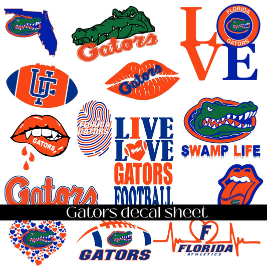 Gators UV DTF Decal Sheet