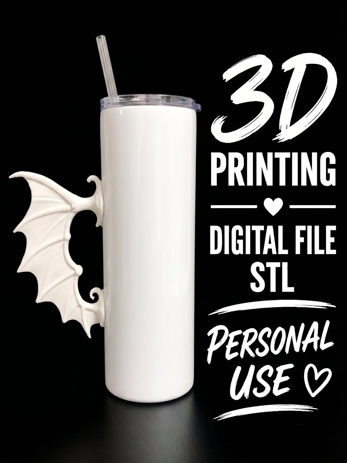 Bat wing - Tumbler Handle Digital File Stl