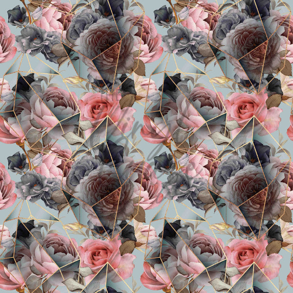 Geometric Roses - Adhesive Vinyl 12x12 Sheet