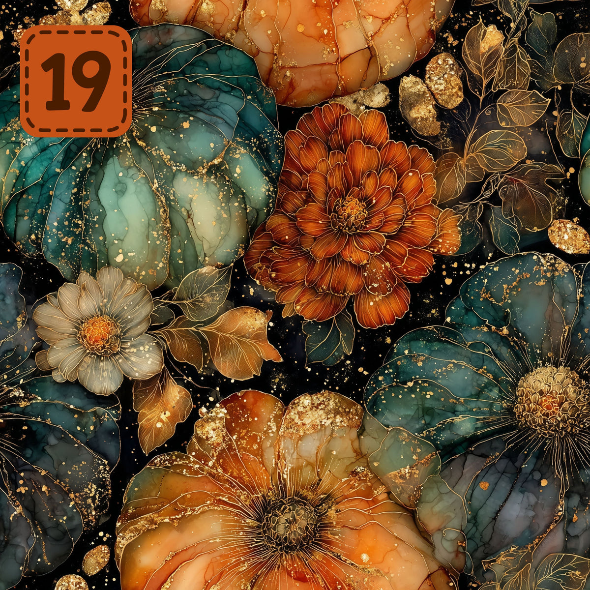 Gilded Harvest collection- 2 sizes vinyl sheets-20 designs available