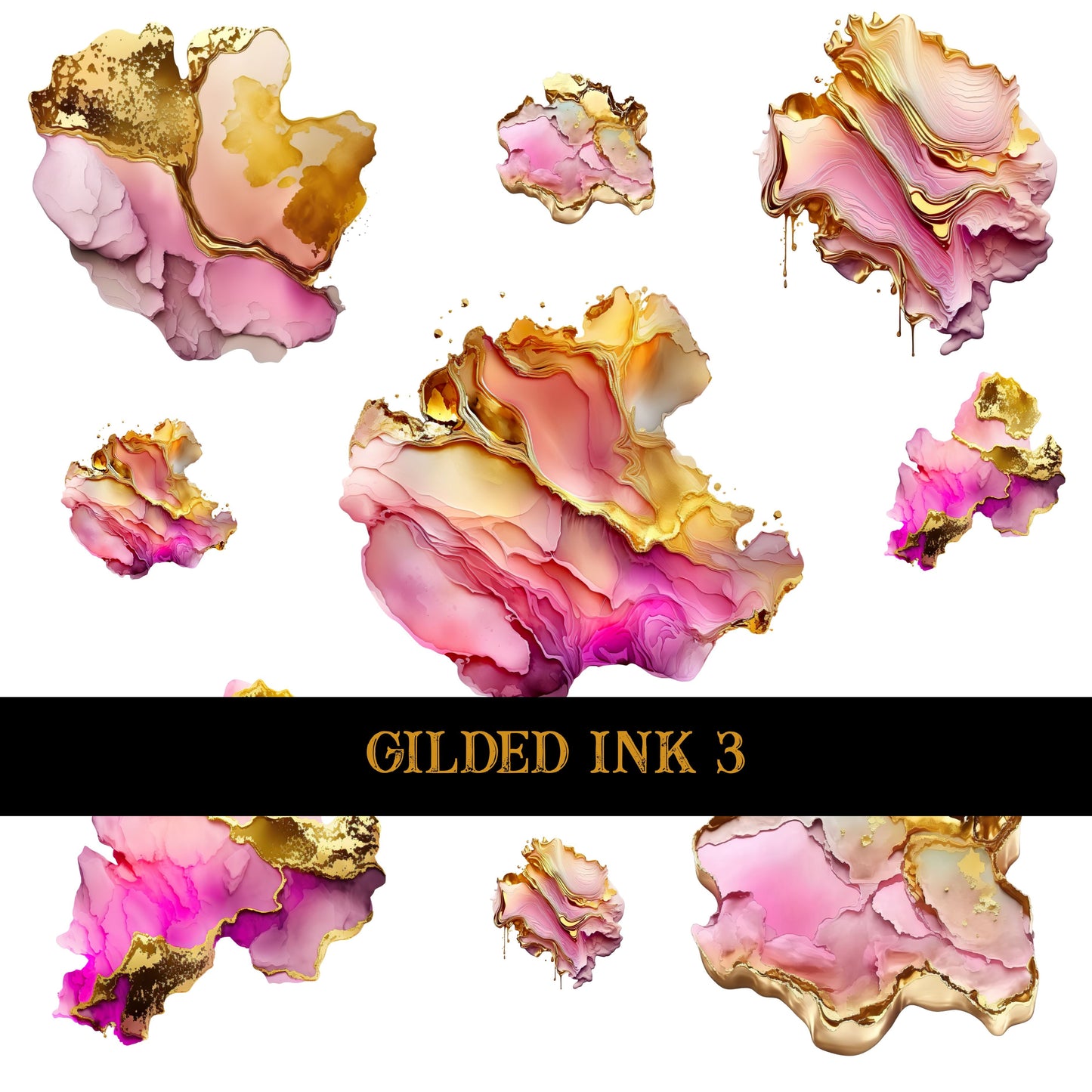 Gilded Ink UV DTF Decal Sheets 5 Designs