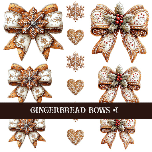 Gingerbread Bow Collection Decal sheets-12 styles