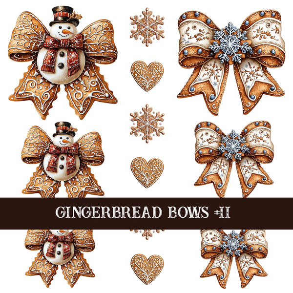 Gingerbread Bow Collection Decal sheets-12 styles