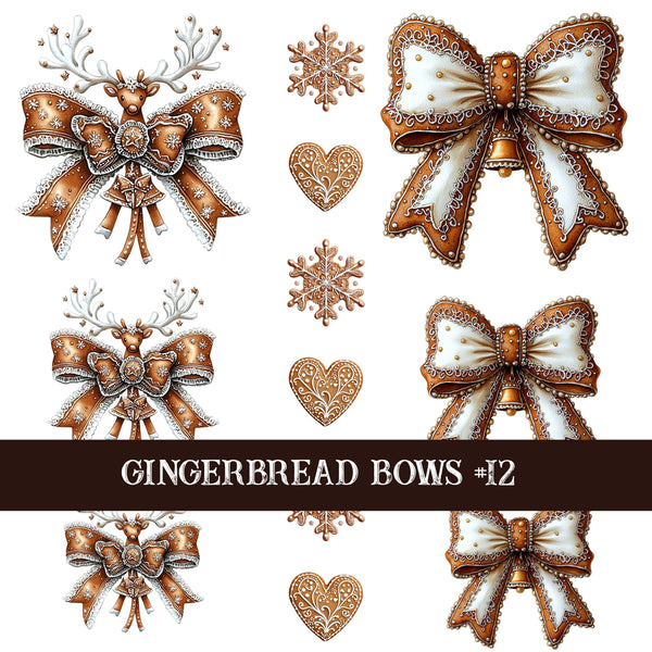 Gingerbread Bow Collection Decal sheets-12 styles