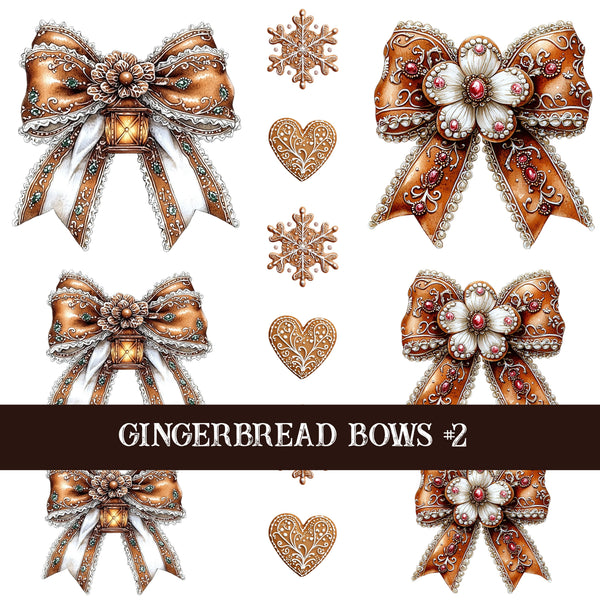 Gingerbread Bow Collection Decal sheets-12 styles