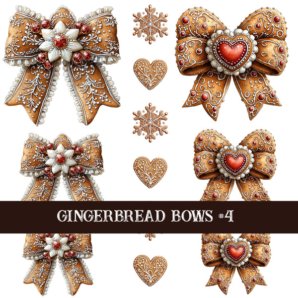 Gingerbread Bow Collection Decal sheets-12 styles