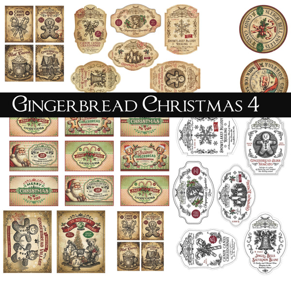 Gingerbread Christmas UV DTF Decal Sheets 4 design options