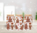 Gingerbread Nutcrackers - UV DTF 16oz Libbey wrap