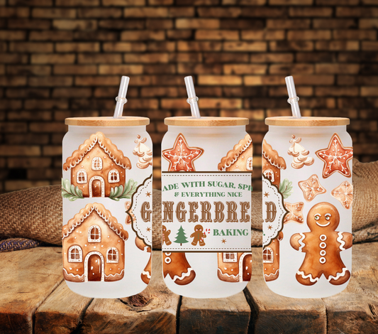 Gingerbread 16oz UV DTF Libbey Wrap